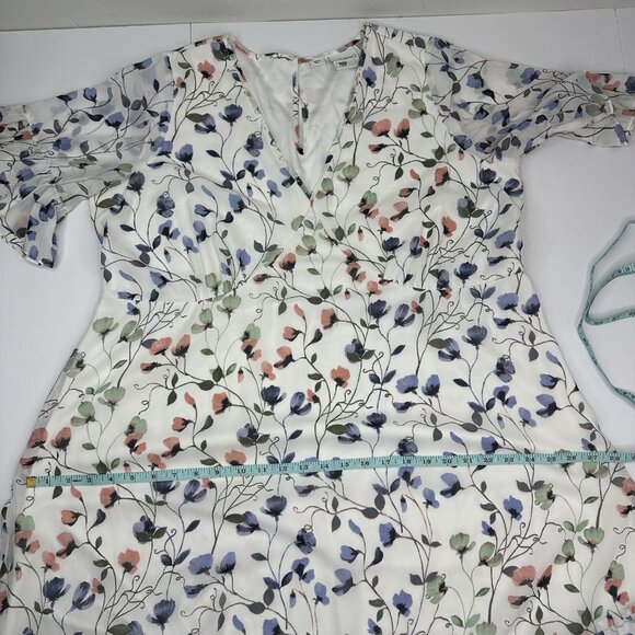 Junarose Women's‎ White Floral Ruffle Fit & Flare Rent The Runway Dress 14/C46 - Picture 11 of 14